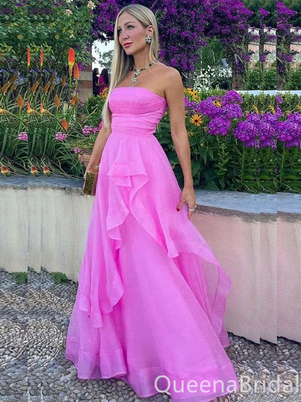 Sexy Elegant Irregular A-line Evening Gown Maxi Long Formal Dresses Prom Dresses with Ruffles,WGP829