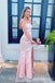 Strapless Light Pink Side Slit Mermaid Long Prom Dresses ,WGP1567