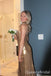 Gorgeous Gold Strapless Sweetheart Beaded Side Slit Mermaid Long Prom Dresses ,WGP1579