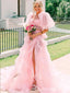 Elegant Light Pink Side Slit A-line Long Prom Dresses ,WGP1580