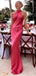 Elegant Pink Mermaid Sleeveless Side Slit Evening Prom Dresses,WGP516