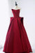 Elegant  Red Strapless A-line Lace up Back  Party Dress Long Prom Dresses to Impress ,WGP1396