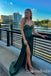 Sexy Green Strapless Lace Appliques Lace up Back Mermaid Side Slit Long Party Dress Long Prom Dresses to Impress ,WGP1428