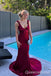 Sexy V Neck Open Back Mermaid Long Party Dress Prom Dresses ,WGP1890