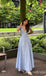 Elegant V Neck A-line Bubble Sleeves Party Dress Long Prom Dresses to Impress ,WGP1632