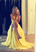 Sexy Yellow Plunging A-line Party Dress Long Prom Dresses to Impress ,WGP1398