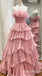 Blush Strapless Tiered A-line Long Prom Dresses to Impress ,WGP1341