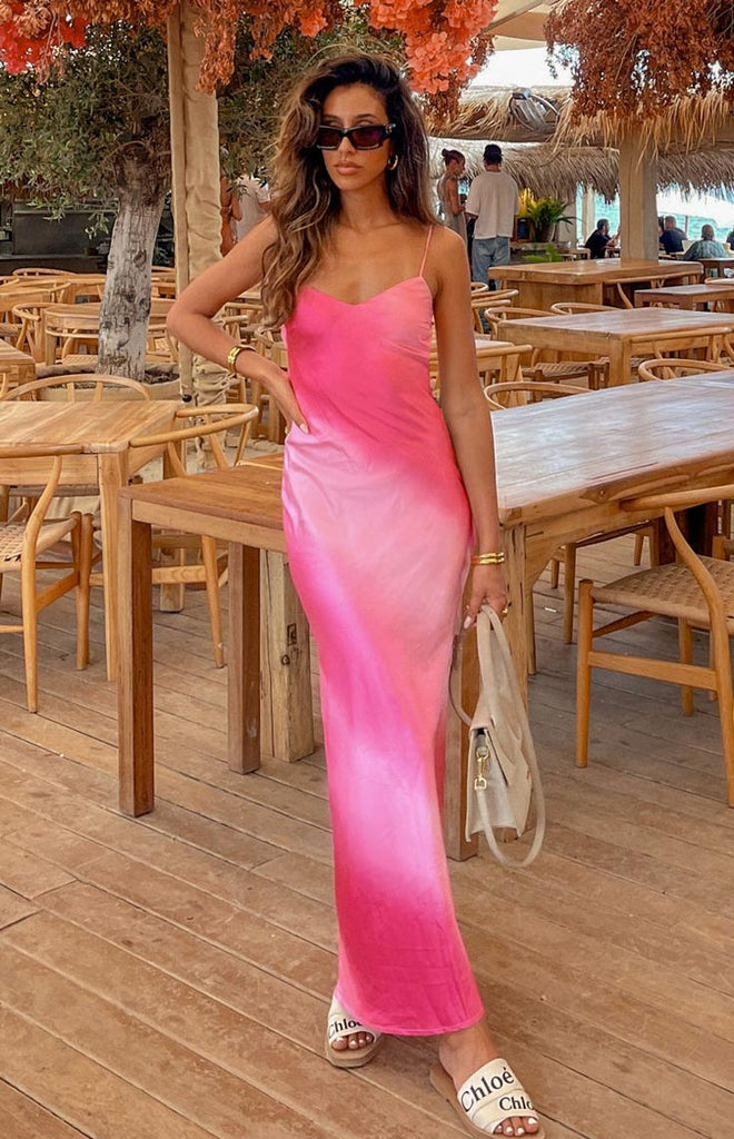 Sexy Pink Spaghetti Straps V Neck Mermaid Sleeveless Evening Prom Dresses,WGP522