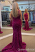 Shiny Fuchsia One Shoulder Mermaid Side Slit Party Dress Long Prom Dresses to Impress ,WGP1637