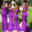 Elegant Dark Purple Off Shoulder Simple Cheap Mermaid Long Bridesmaid Dresses, BDS0199