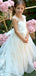 Elegant White Tulle Lace Appliques A-Line Cheap Simple Long Flower Girl Dresses, FGS0048