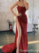 Sexy Burgundy Sparkle Strapless High Slit Evening Gown Long Prom Dresses,WGP710