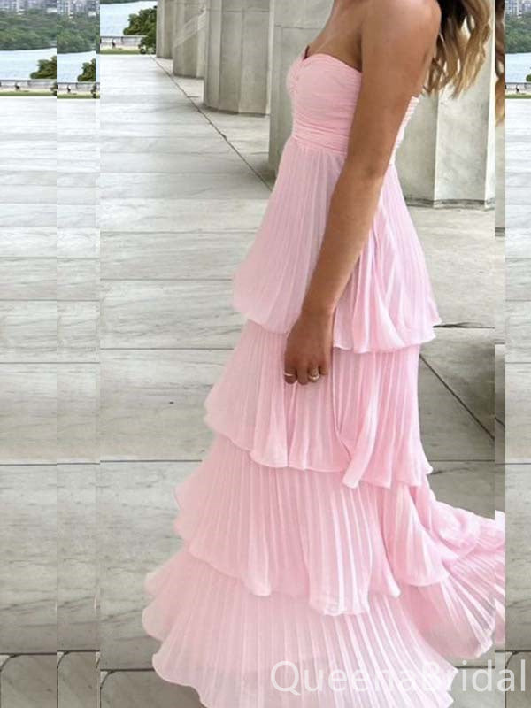 Elegant Strapless Sweetheart Layer A-line Evening Gown Maxi Long Formal Dresses Prom Dresses ,WGP865