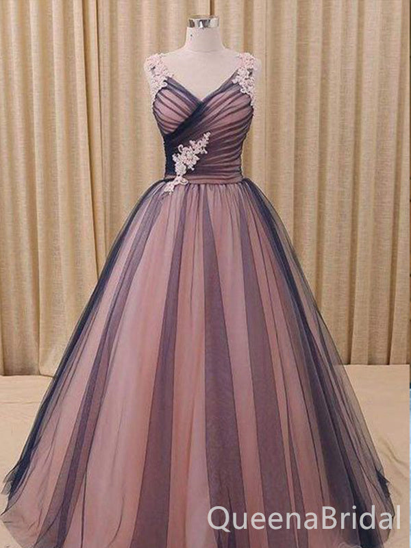 Elegant Flower Embroidery A-line Evening Gown Long Evening Party Prom Dresses ,WGP1251