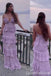 Gorgeous Lilac Spaghetti Straps V Neck Sheath Long Party Dress Prom Dresses,WGP1726