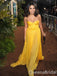 Yellow Strapless Sweetheart A-line Long Prom Dresses to Impress ,WGP1350