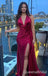 Halter Open Back Mermaid Plunging Side Slit Party Dress Long Prom Dresses to Impress ,WGP1645