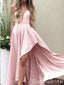 Sexy Elegant Plunging Light Pink Evening Gown Long Prom Dresses ,WGP659