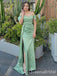 Off Shoulder Green Mermaid Sweetheart Evening Gown Long Evening Party Prom Dresses with Slit ,WGP1259