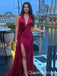 Halter Open Back Mermaid Plunging Side Slit Party Dress Long Prom Dresses to Impress ,WGP1645