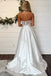 Elegant White Strapless Pleats A-Line Side Slit Long Wedding Dresses,WGP207