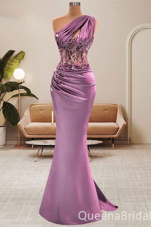 Gorgeous One Shoulder Mermaid Party Dress Long Prom Dresses to Impress ,WGP1606