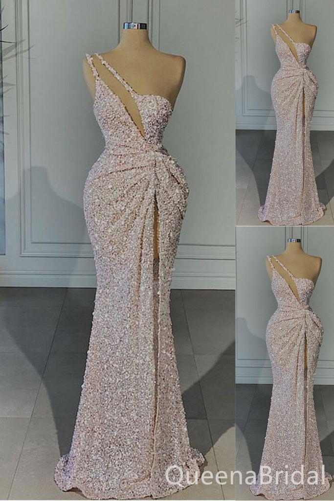 Sexy Sparkle Light Pink Mermaid Prom Dresses to Impress ,WGP1321