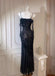 Sexy Black Lace Appliques Spaghetti Straps Mermaid Party Dress Long Prom Dresses to Impress ,WGP1550