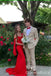 Gorgeous Off Shoulder Red Sweetheart Mermaid Long Party Dress Prom Dresses,WGP1733