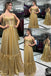 Gorgeous Gold A-line Sweetheart Party Dress Long Prom Dresses to Impress ,WGP1551