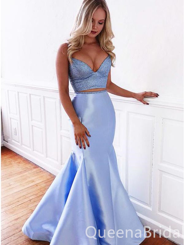 Sexy Mermaid Sweetheart Lace Up Back Spaghetti Straps Maxi Long Prom Dresses Evening Gown,WGP551