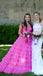 Hot Pink Strapless Tiered Sweetheart Long Prom Dresses to Impress Plus Size with Slit,WGP1357