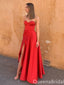 Sexy Red Strapless Sweetheart A-line Side Slit Long Party Dress Long Prom Dresses to Impress ,WGP1445