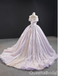 Strapless Lilac Lace Appliques Lace up Back A-line Ball Gown Party Dress Long Prom Dresses to Impress ,WGP1483