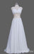 Elegant White V Neck A-line Long Party Dress Prom Dresses,WGP1741