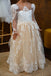 Elegant Light Yellow Tulle Lace Appliques A-Line Cheap Simple Long Flower Girl Dresses, FGS0046