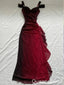 Shiny Burgundy Sweetheart Sheath Party Dress Long Prom Dresses to Impress ,WGP1656