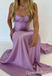 Gorgeous Lilac Spaghetti Straps Side Slit Sheath Party Dress Long Prom Dresses to Impress ,WGP1660