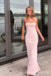 Stylish Light Pink Spaghetti Straps Sheath Long Party Dress Long Prom Dresses to Impress ,WGP1408