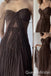 Gorgeous Shiny Brown Spaghetti Straps A-line Party Dress Long Prom Dresses to Impress ,WGP1661