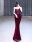 Sexy Unique Dark Red Sweetheart Sleeveless Pleats Mermaid Evening Long Prom Dresses,WGP462