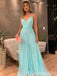 Mint Green Spaghetti Straps Sweetheart Evening Gown Long Evening Party Prom Dresses, WGP1277