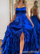 Sexy Tiered Lace Up Back A-line Evening Gown Long Prom Dresses ,WGP605