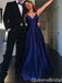 Sexy Spaghetti Straps V Neck A-line Party Dress Long Prom Dresses to Impress ,WGP1695