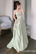 Green Strapless A-line Party Dress Long Prom Dresses to Impress ,WGP1494