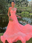 Pink Sweetheart Sheer Corset A-line Long Prom Dresses to Impress ,WGP1366