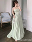 Green Strapless A-line Party Dress Long Prom Dresses to Impress ,WGP1494