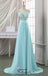 Elegant Beaded Blue Lace up Back Sweetheart A-line Long Party Dress Prom Dresses,WGP1749