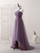 Elegant Halter Grape High Low A-line Long Party Dress Prom Dresses,WGP1751