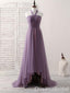 Elegant Halter Grape High Low A-line Long Party Dress Prom Dresses,WGP1751